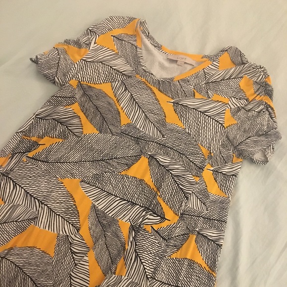 LOFT Leaf Print Dress - Picture 2 of 6